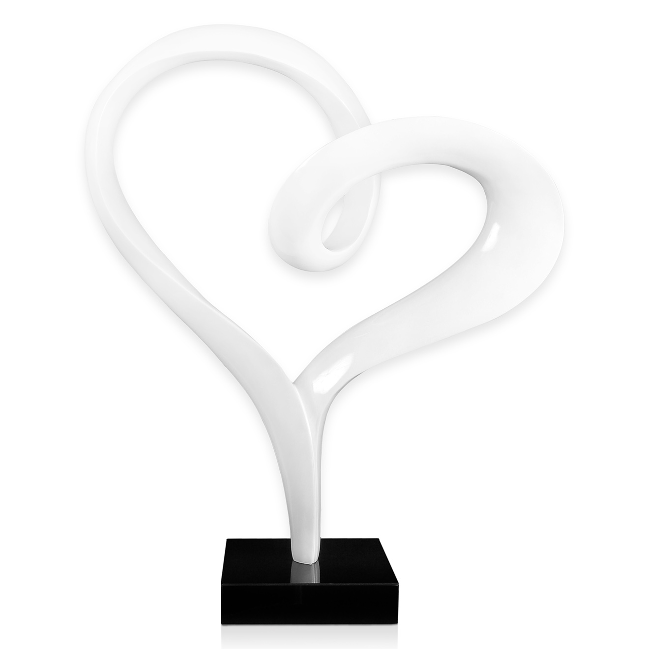 Sculpture moderne Coeur blanche - 73x60x23 cm
