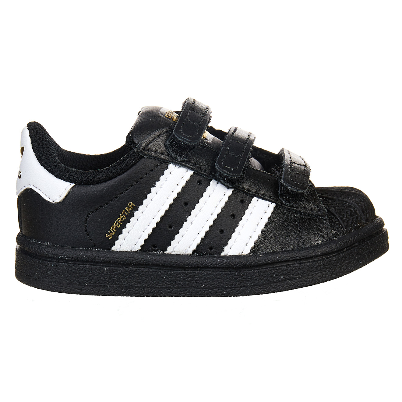 Adidas - Baskets Superstar en Cuir à scratch noir/blanc