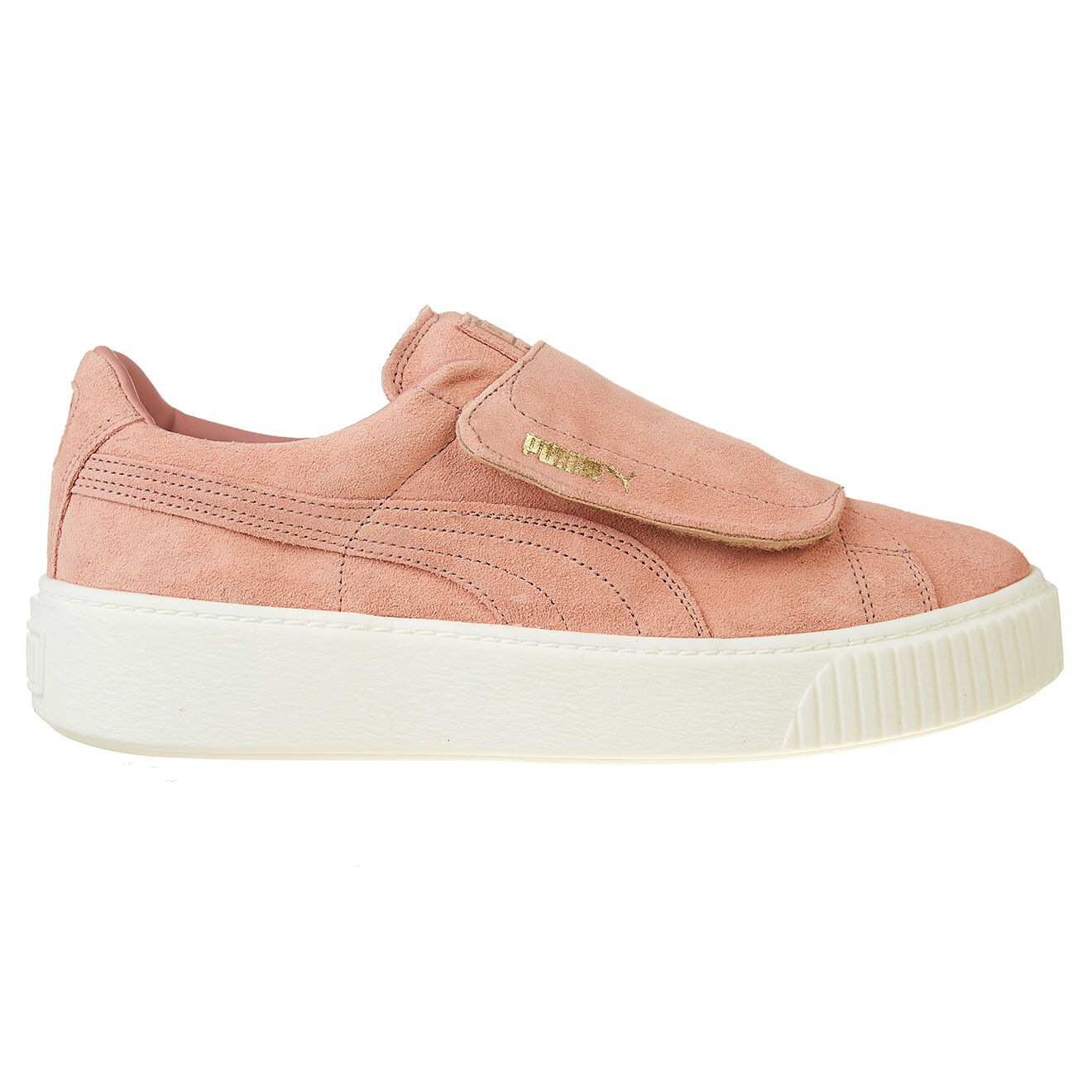 Baskets en Velours de Cuir Platform Strap Wn's roses