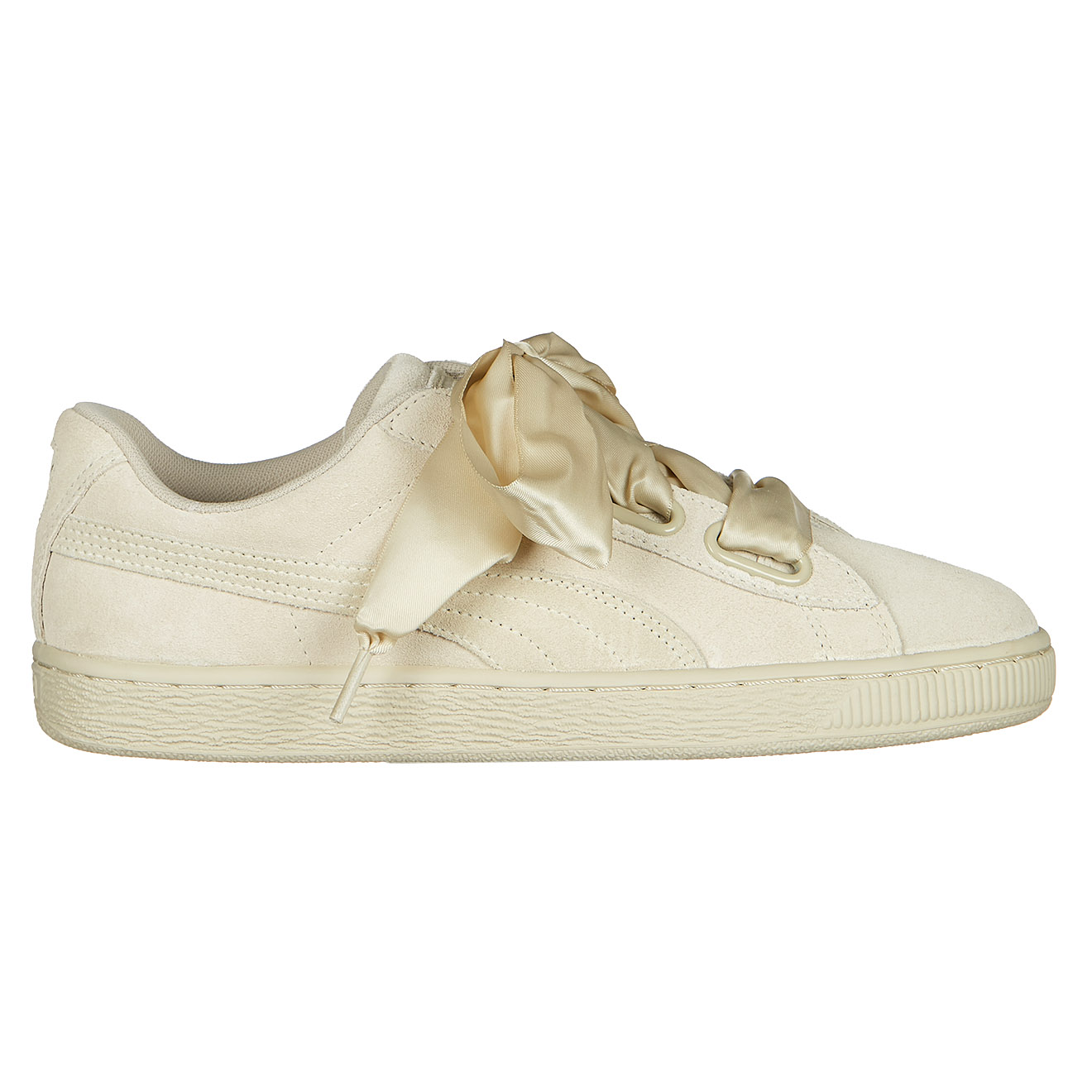 Baskets en Velours de Cuir Heart Satin II Wn's beiges