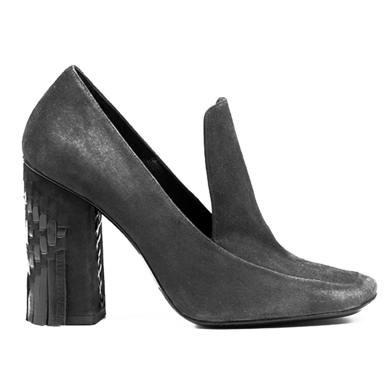 Escarpins en Velours de Cuir Charlotte noires Talon 10 cm