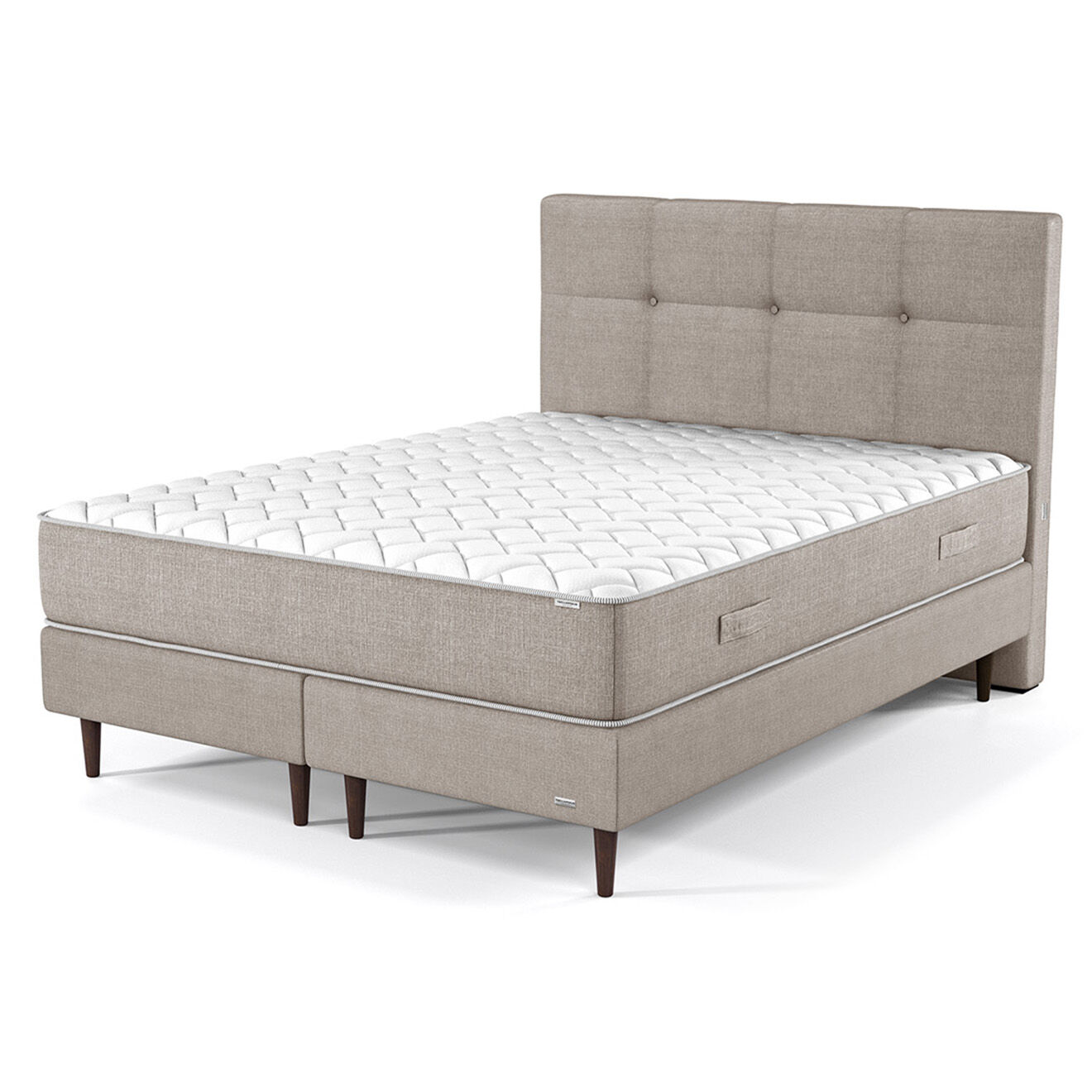 Ensemble Matelas, 2 Sommiers & Tête de lit Opale beige - 2x90x200 cm