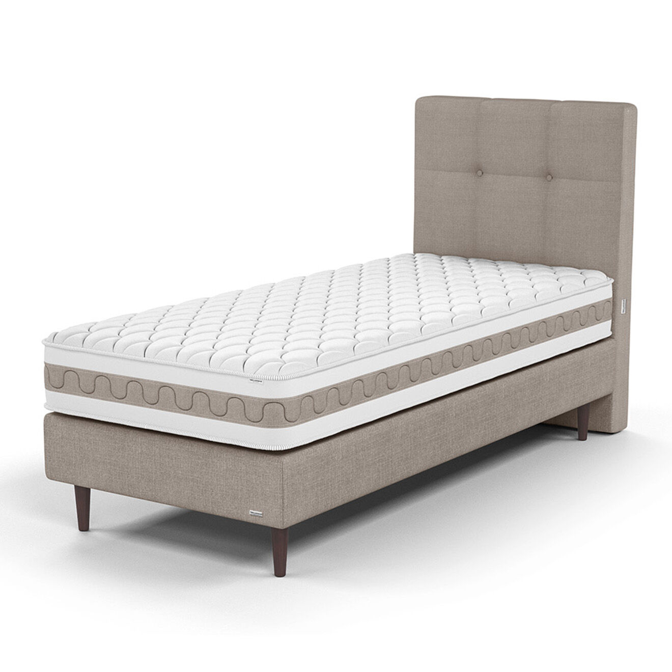 Ensemble Matelas, Sommier & Tête de lit Gaia beige - 90x200 cm
