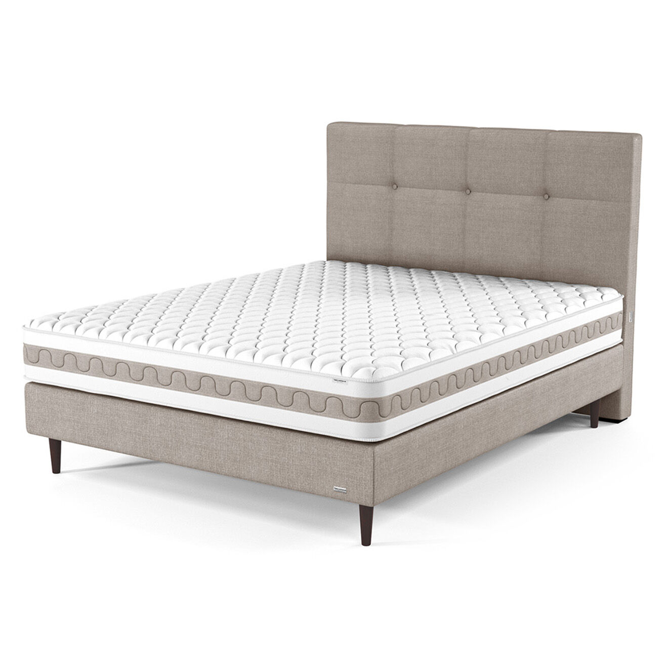 Ensemble Matelas, Sommier & Tête de lit Gaia beige - 140x200 cm