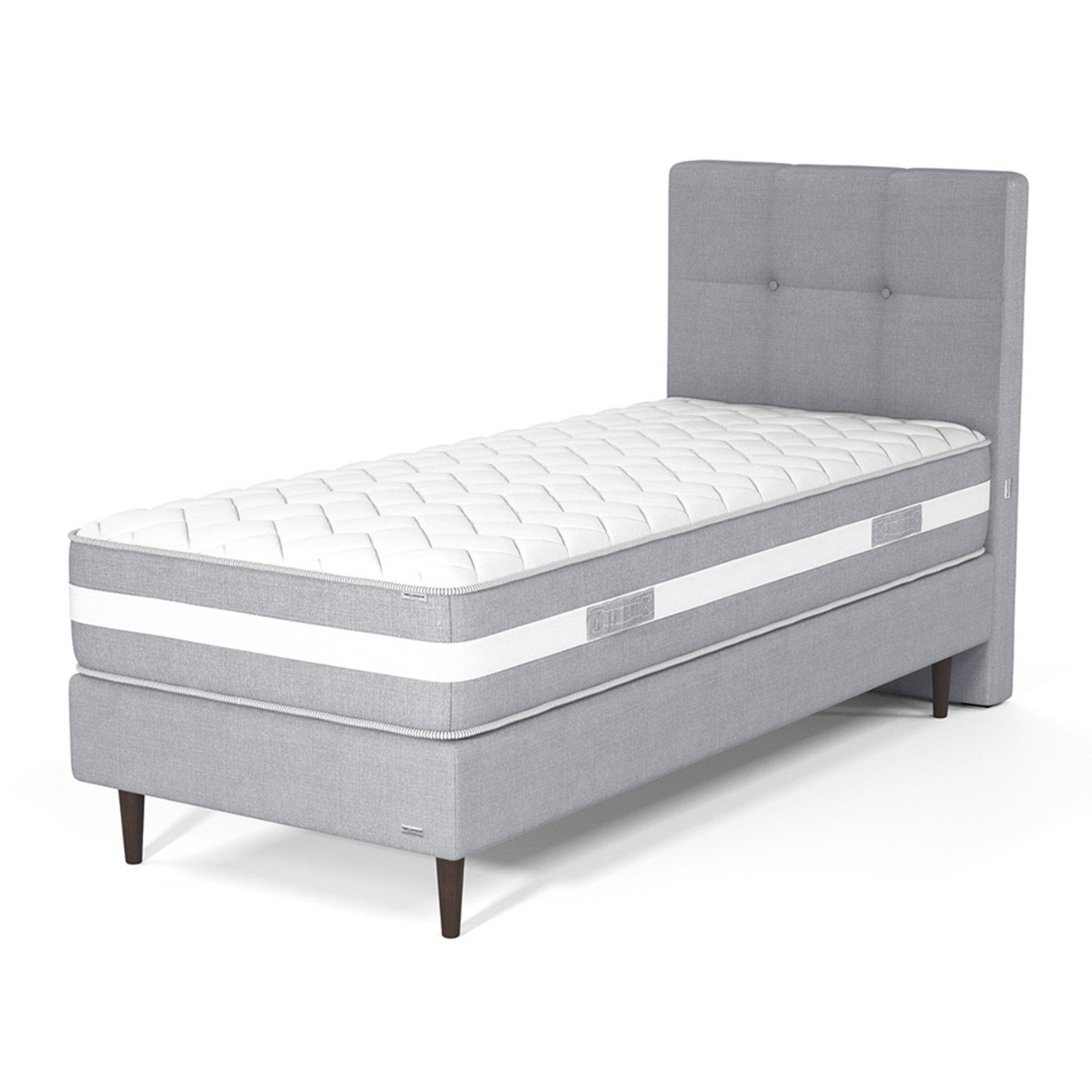Ensemble Matelas, Sommier & Tête de lit Péridot gris - 90x190 cm