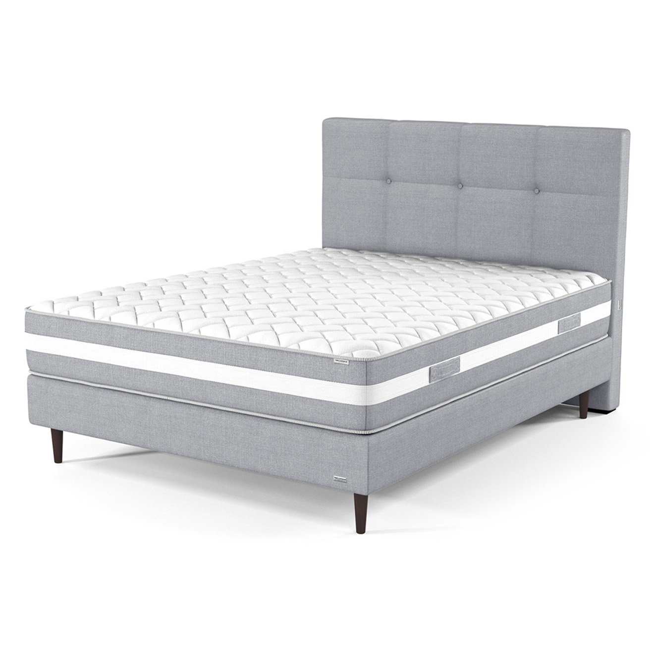 Ensemble Matelas, Sommier & Tête de lit Péridot gris - 140x190 cm