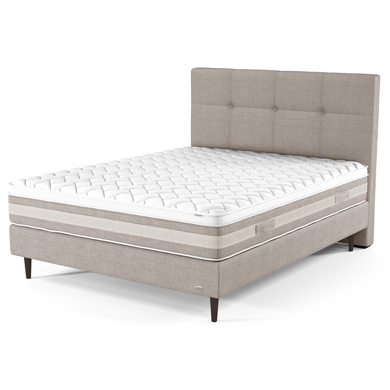 Ensemble Matelas, Sommier & Tête de lit Ambre beige - 160x200 cm