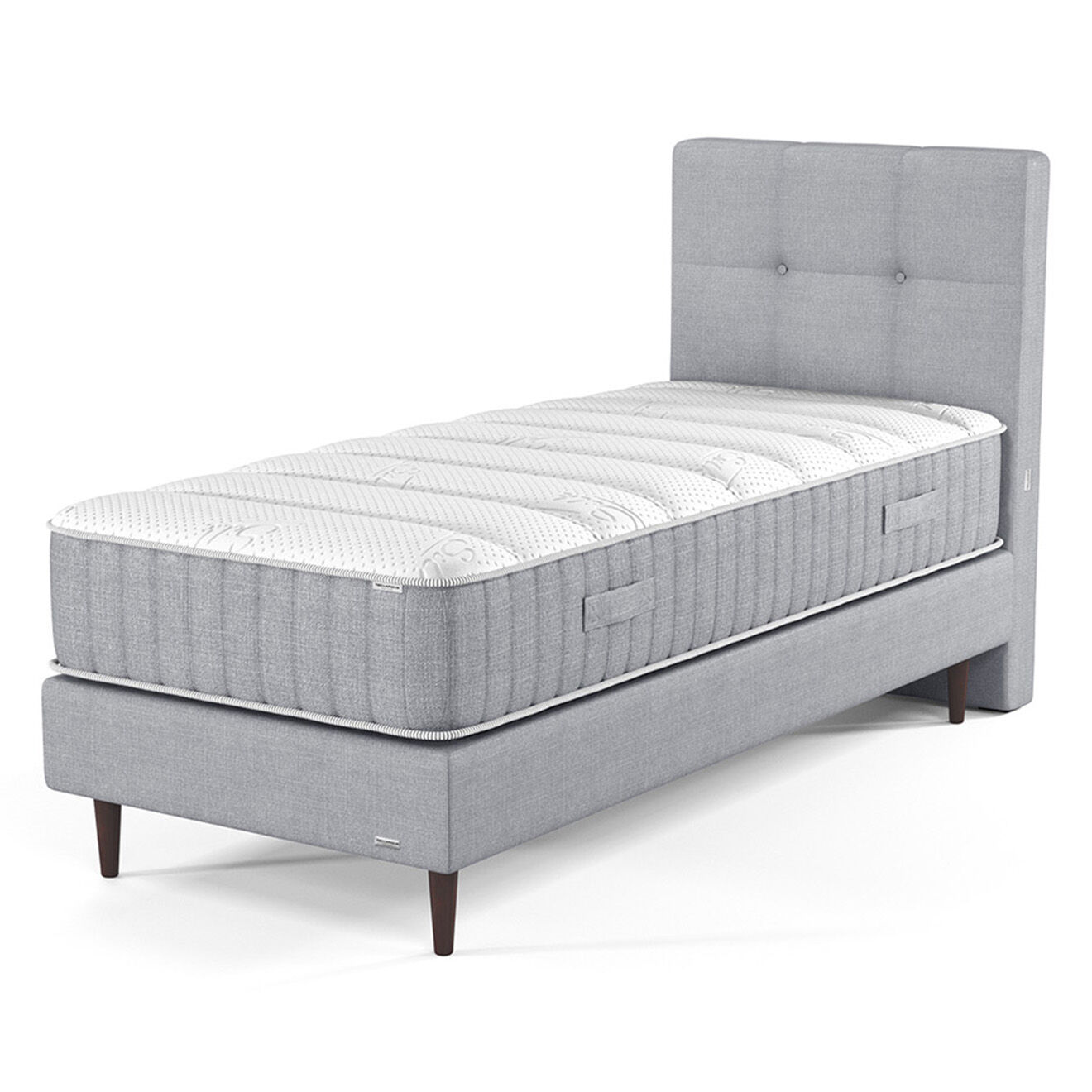 Ensemble Matelas, Sommier & Tête de lit Jaspe gris - 90x190 cm
