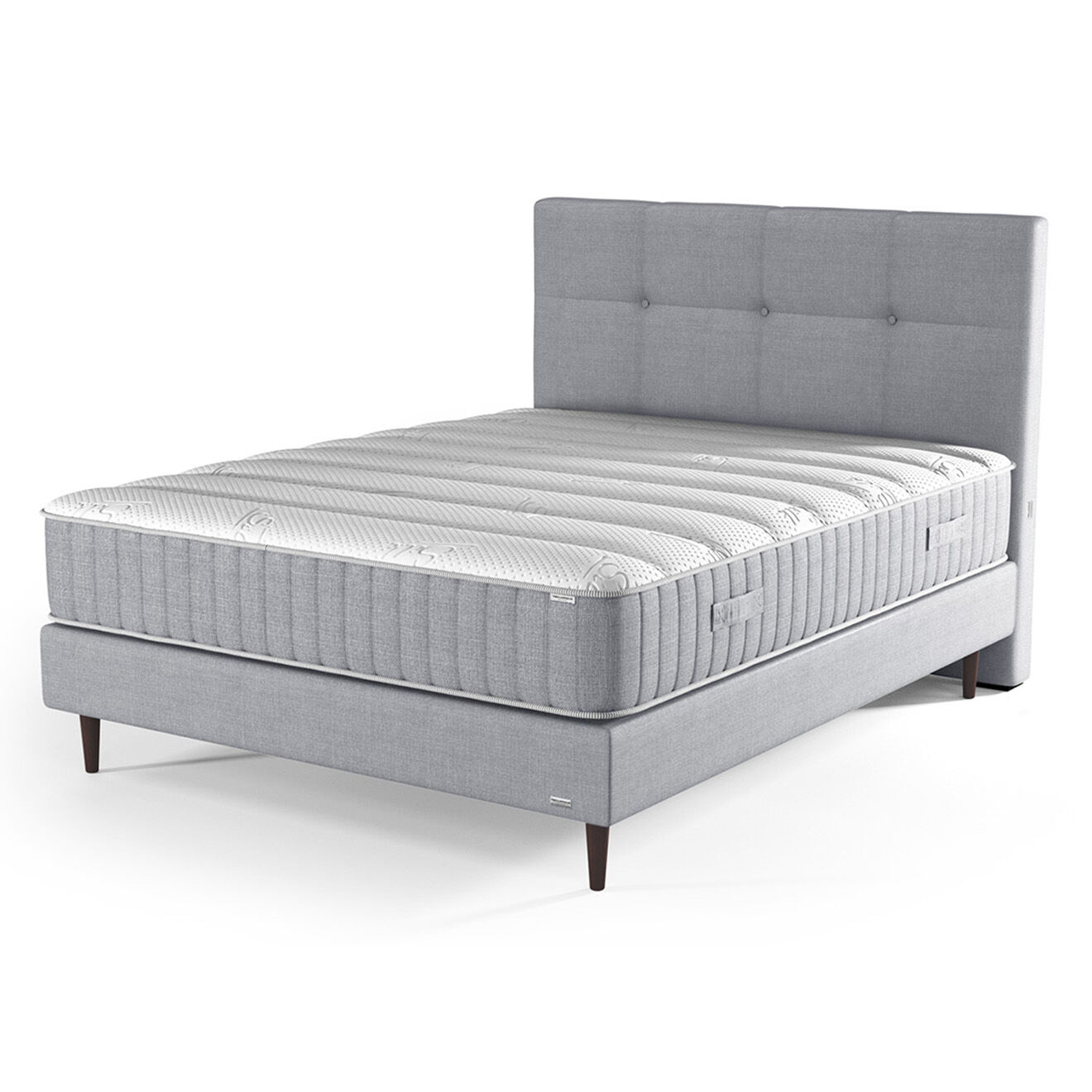 Ensemble Matelas, Sommier & Tête de lit Jaspe gris - 140x200 cm