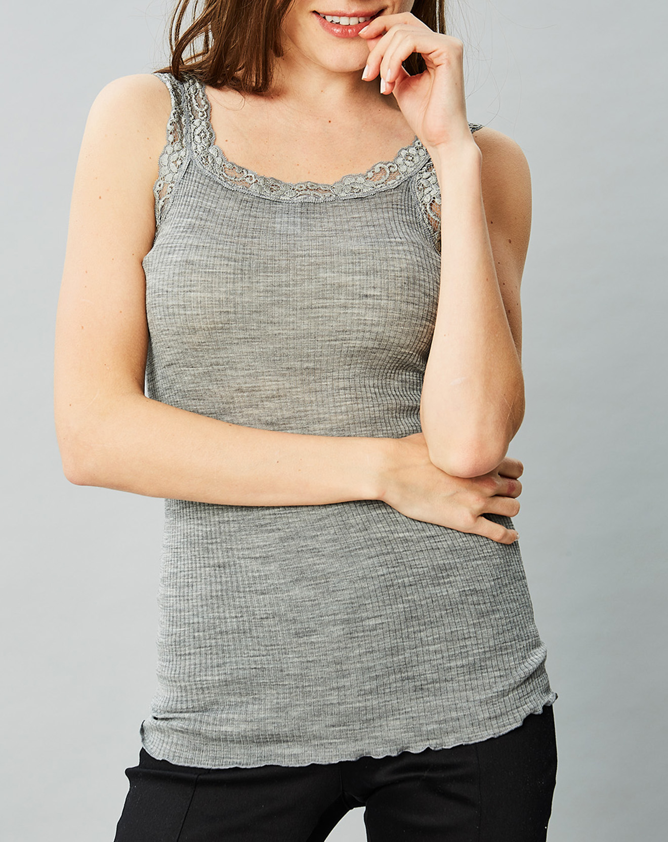 Débardeur en Laine & Soie gris