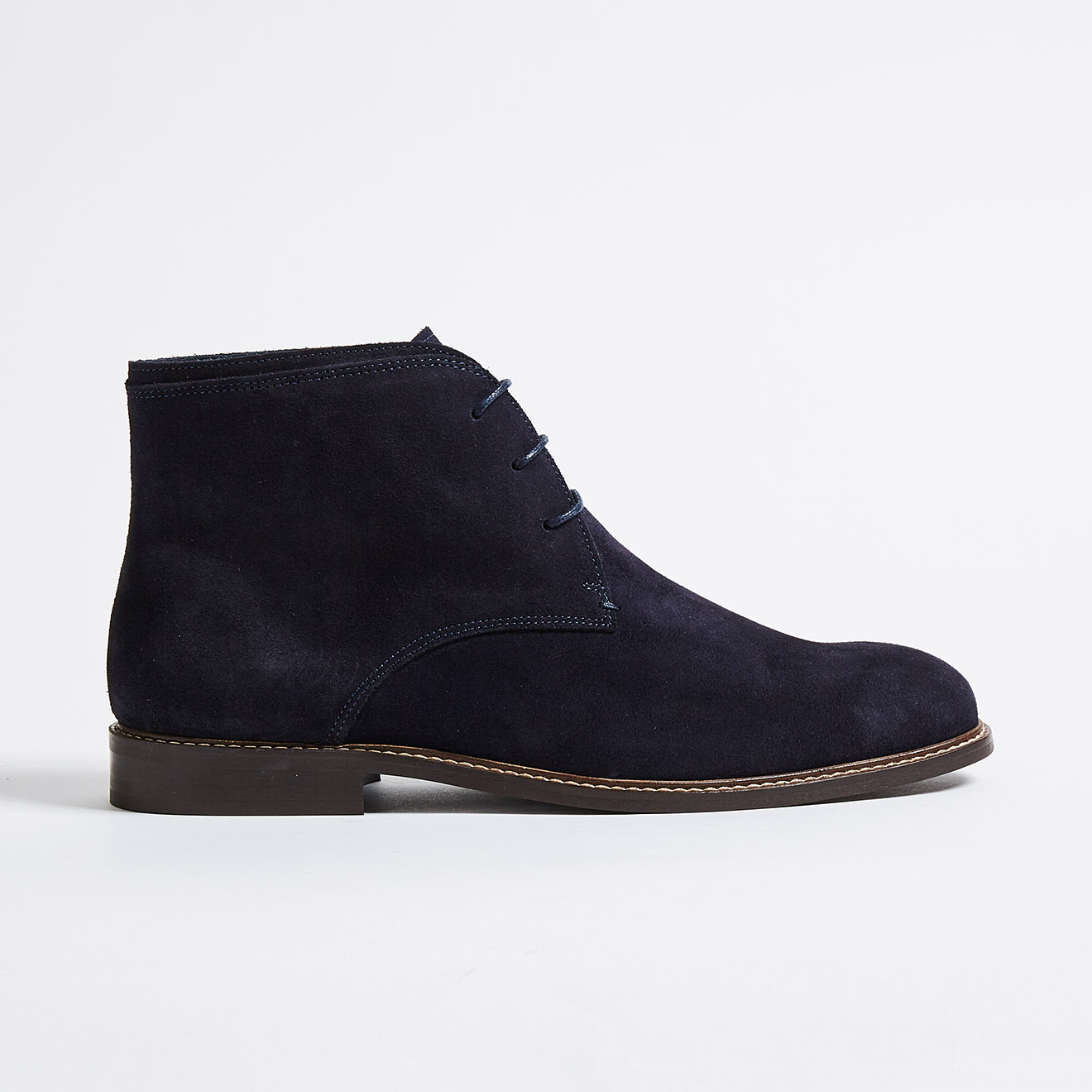 Chukka Boots Clément en Velours de Cuir marine