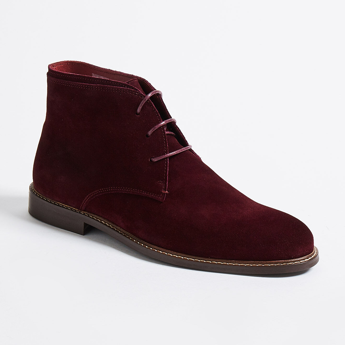 Chukka Boots Clément en Velours de Cuir vino