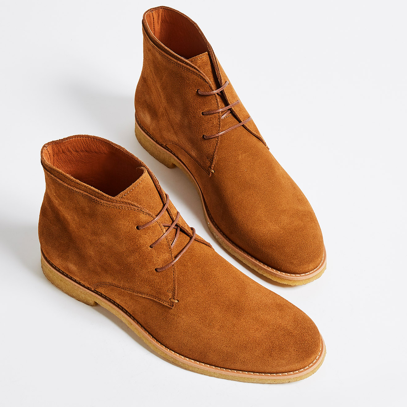 Desert Boots Quentin en Velours de Cuir noisettes