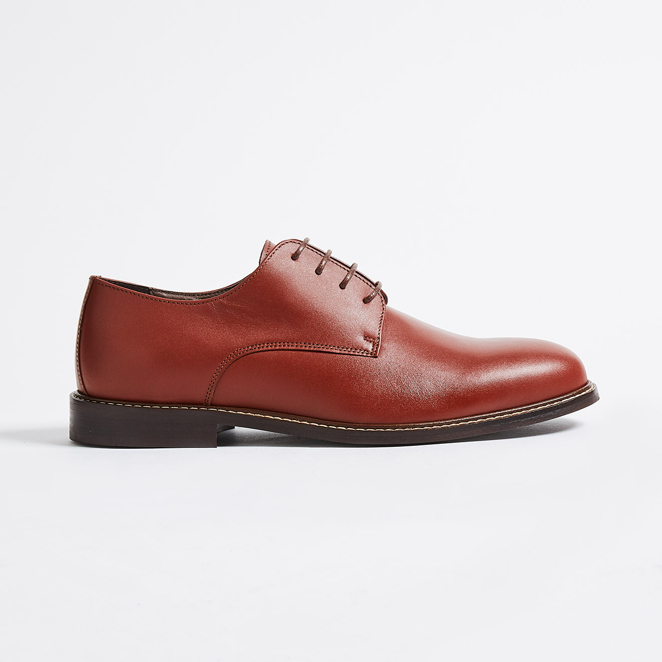 Derbies en Cuir lisse Charles camel