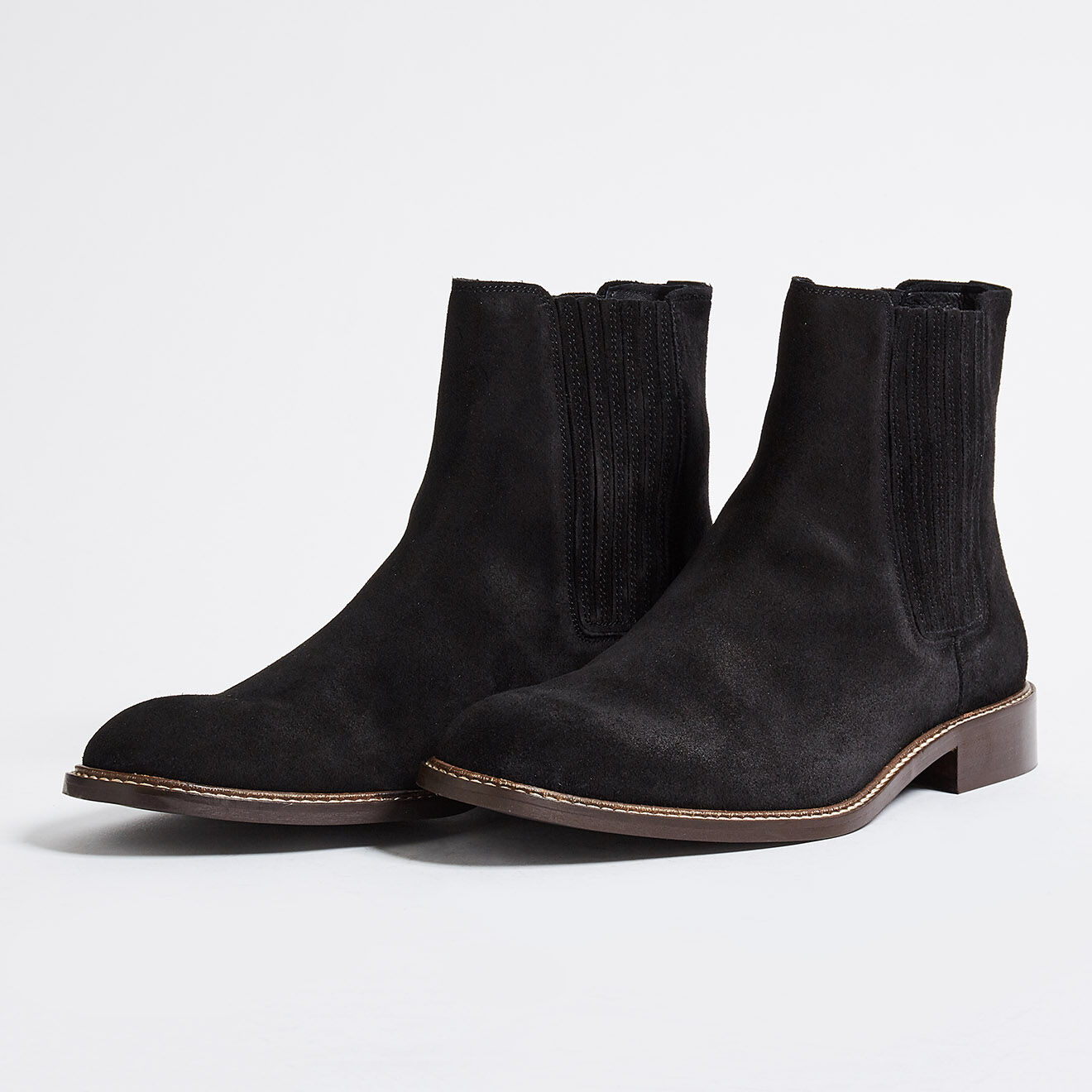 Chelsea Boots Martin en Velours de Cuir noires