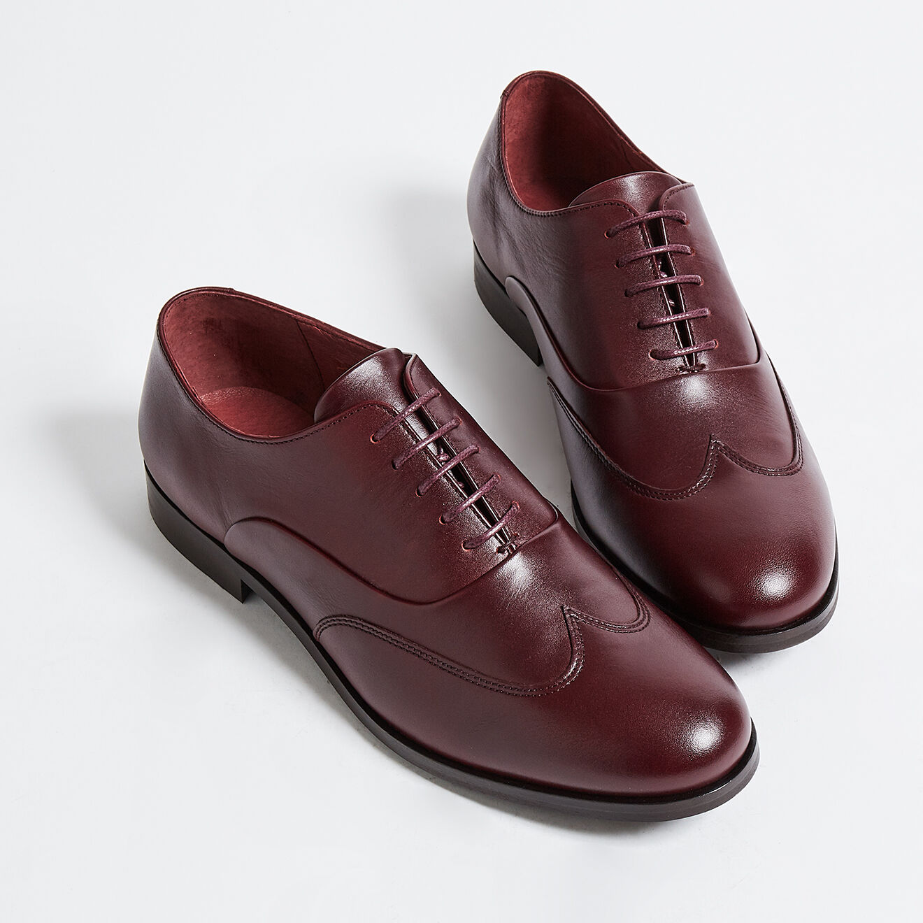 Richelieus en Cuir lisse Audran bordeaux foncé