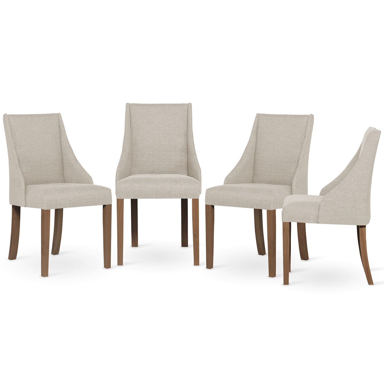 4 Chaises Absolu crème - 48x55x88 cm