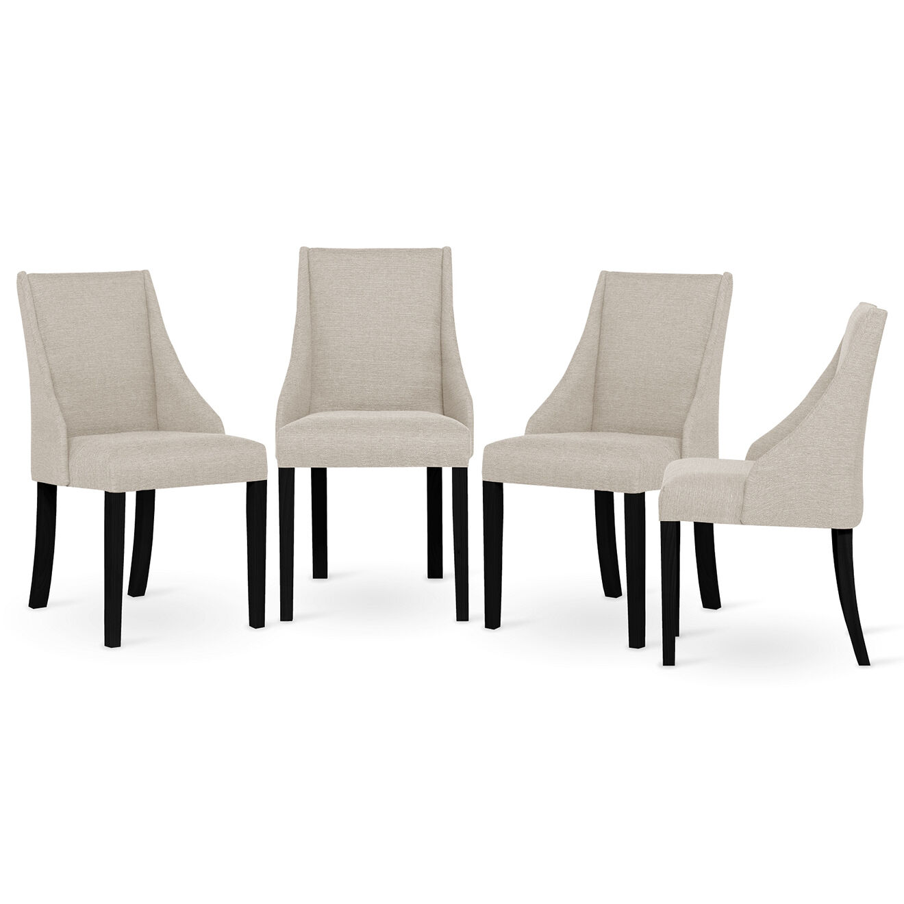 4 Chaises Absolu crème - 48x55x88 cm