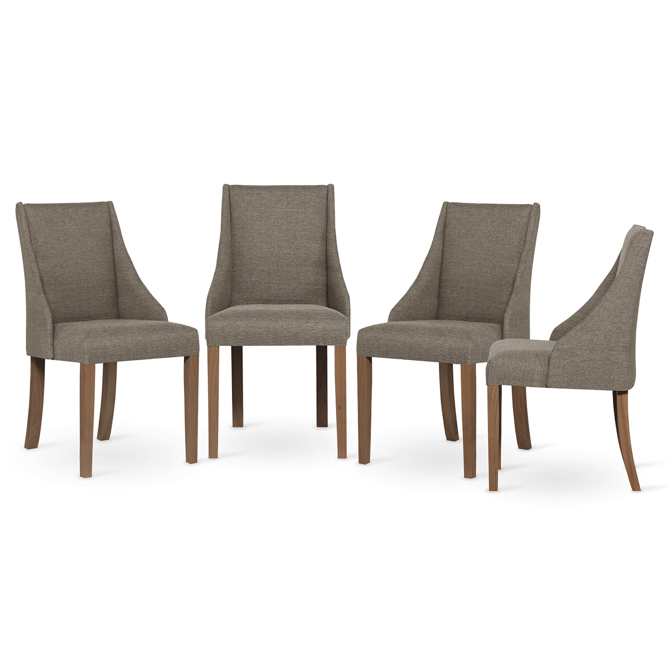 4 Chaises Absolu noisette - 48x55x88 cm