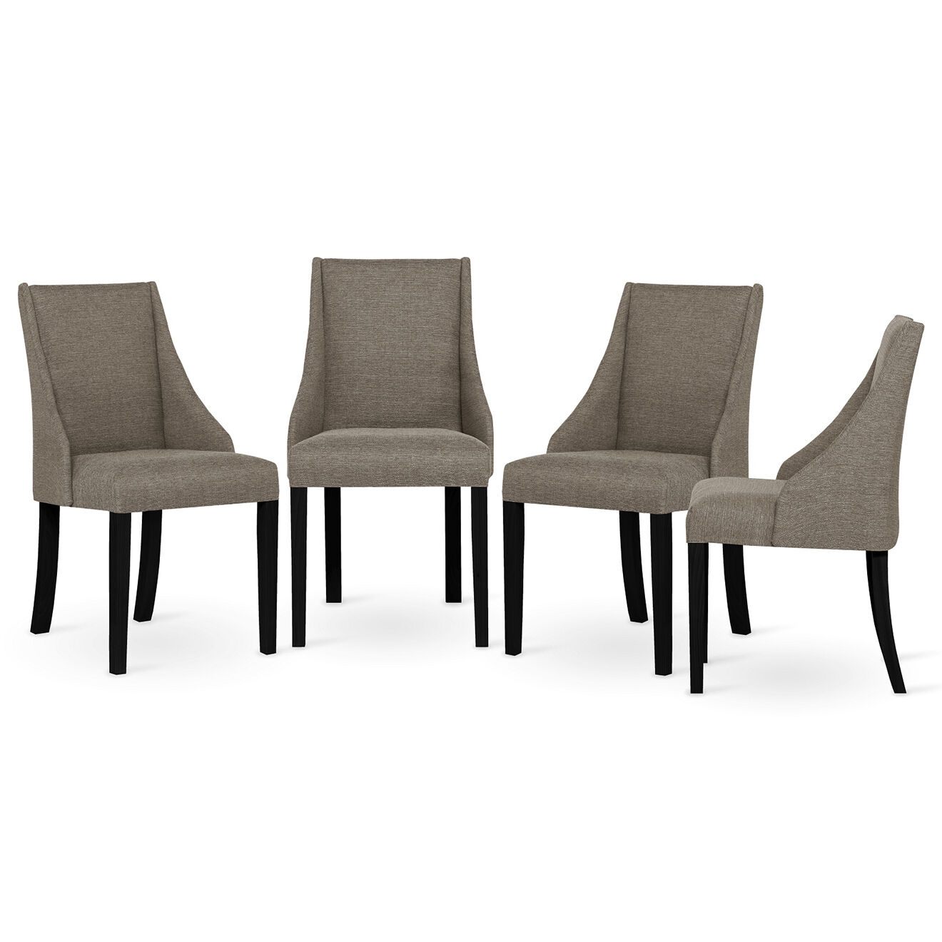 4 Chaises Absolu noisette - 48x55x88 cm