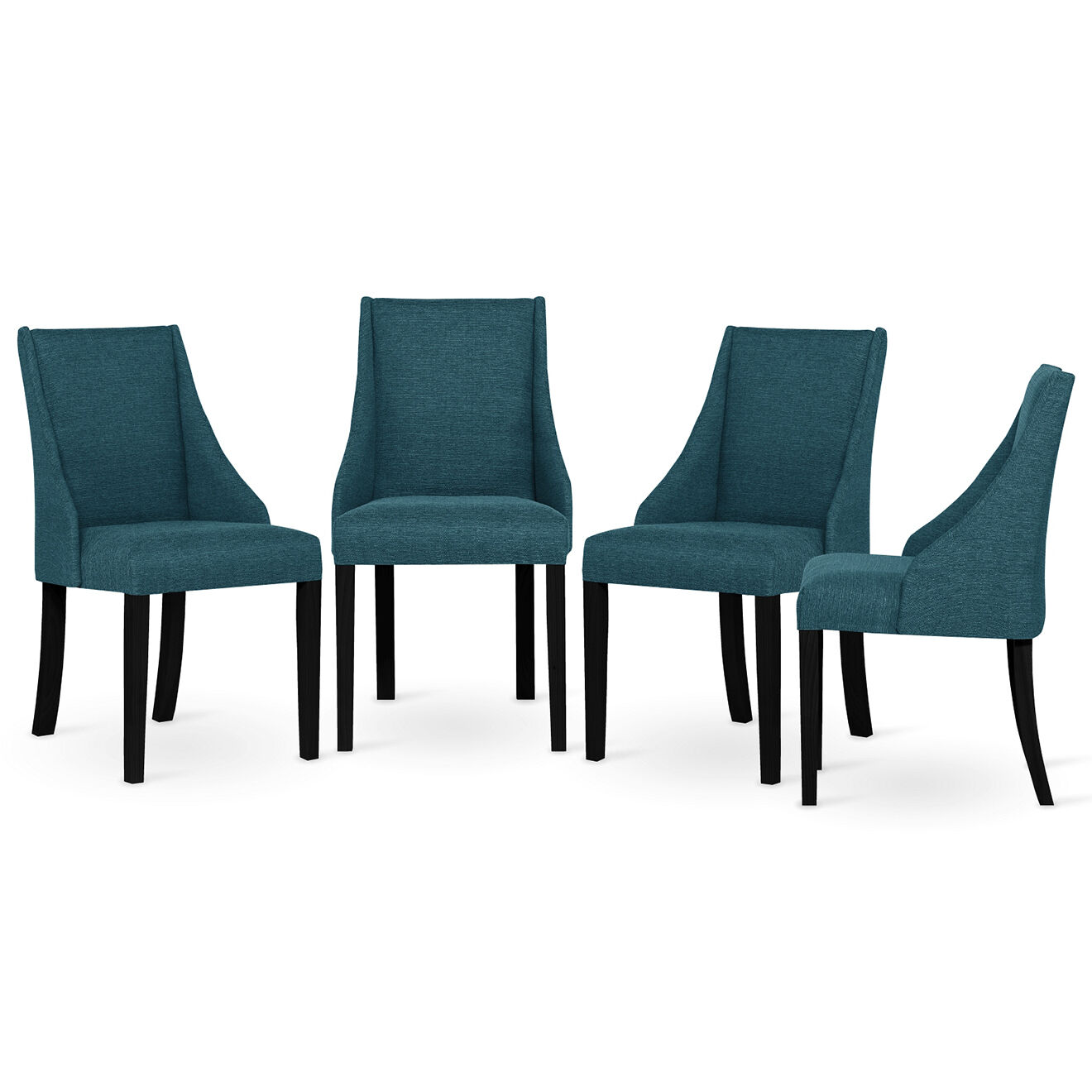 4 Chaises Absolu turquoise - 48x55x88 cm