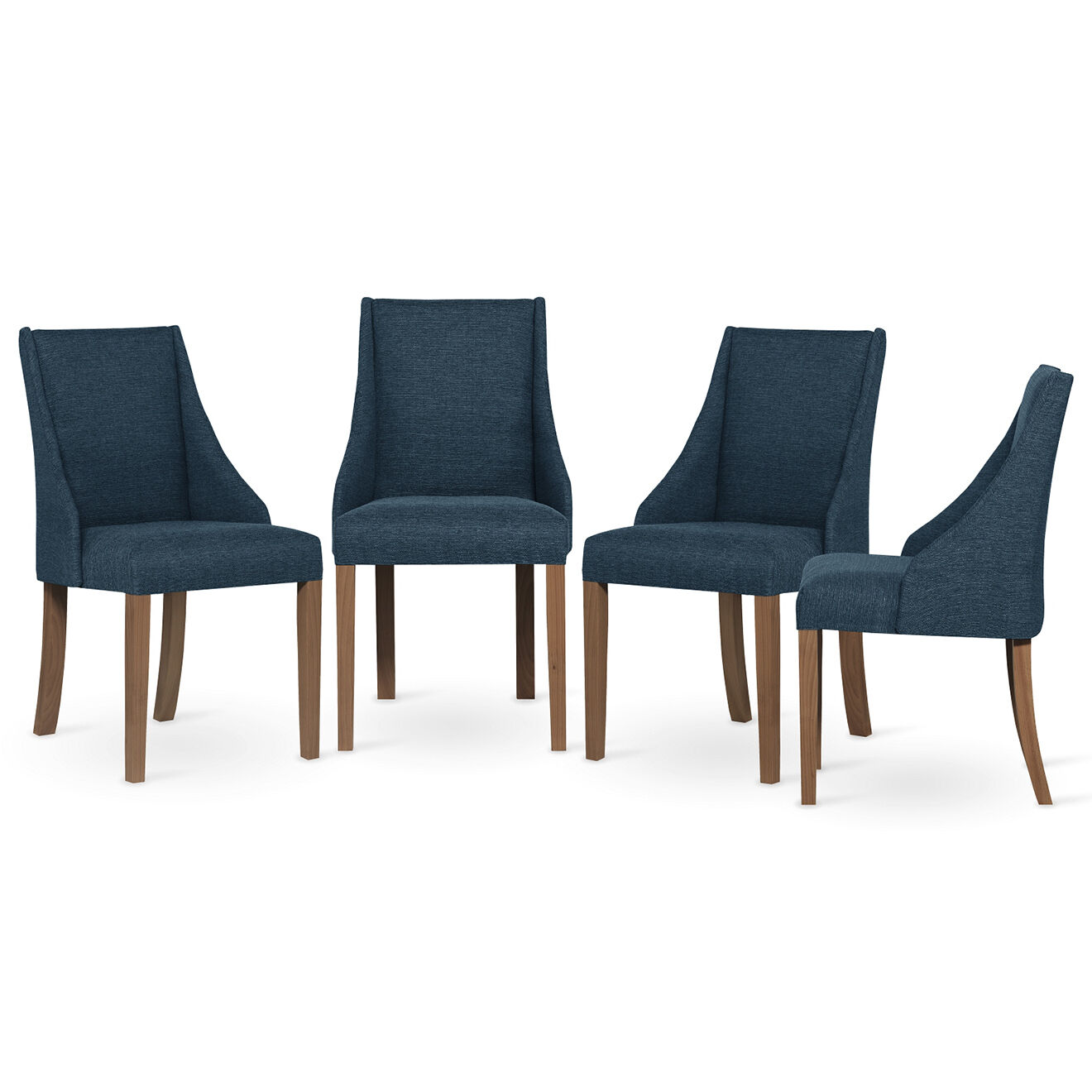 4 Chaises Absolu bleues - 48x55x88 cm