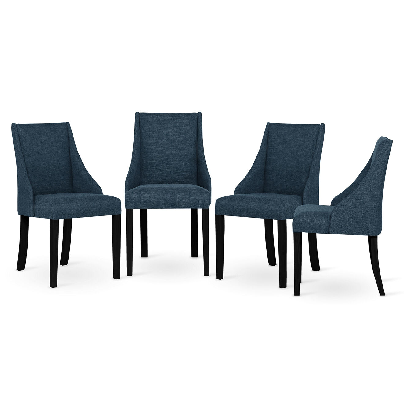 4 Chaises Absolu bleues - 48x55x88 cm