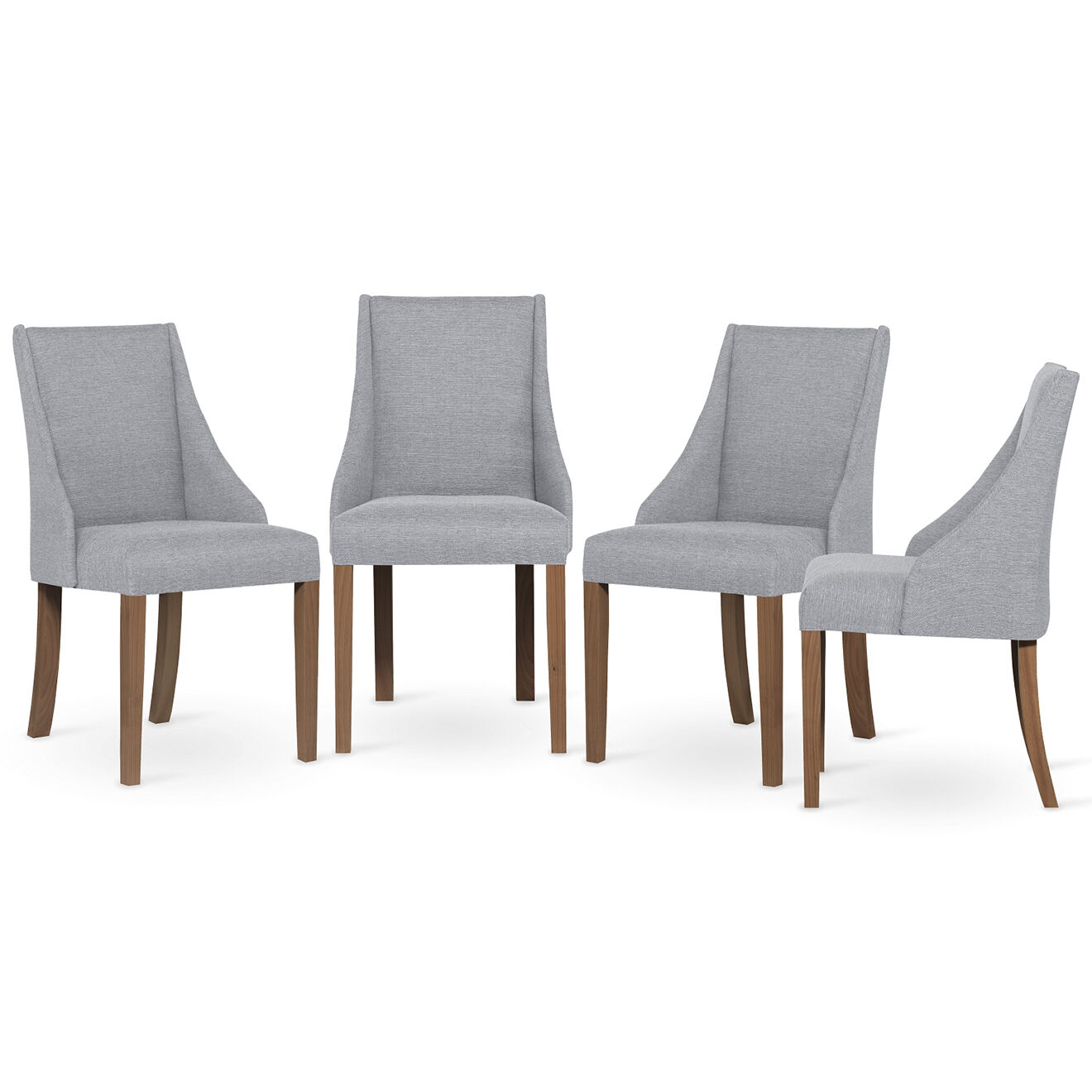 4 Chaises Absolu grises - 48x55x88 cm