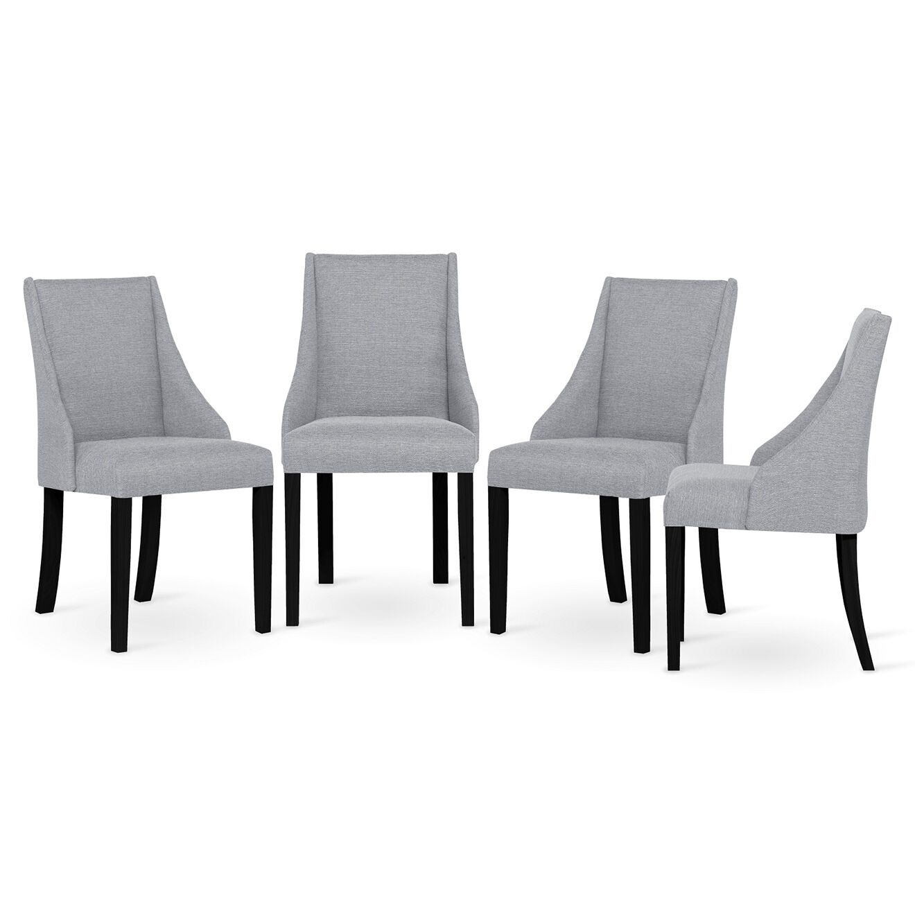4 Chaises Absolu grises - 48x55x88 cm