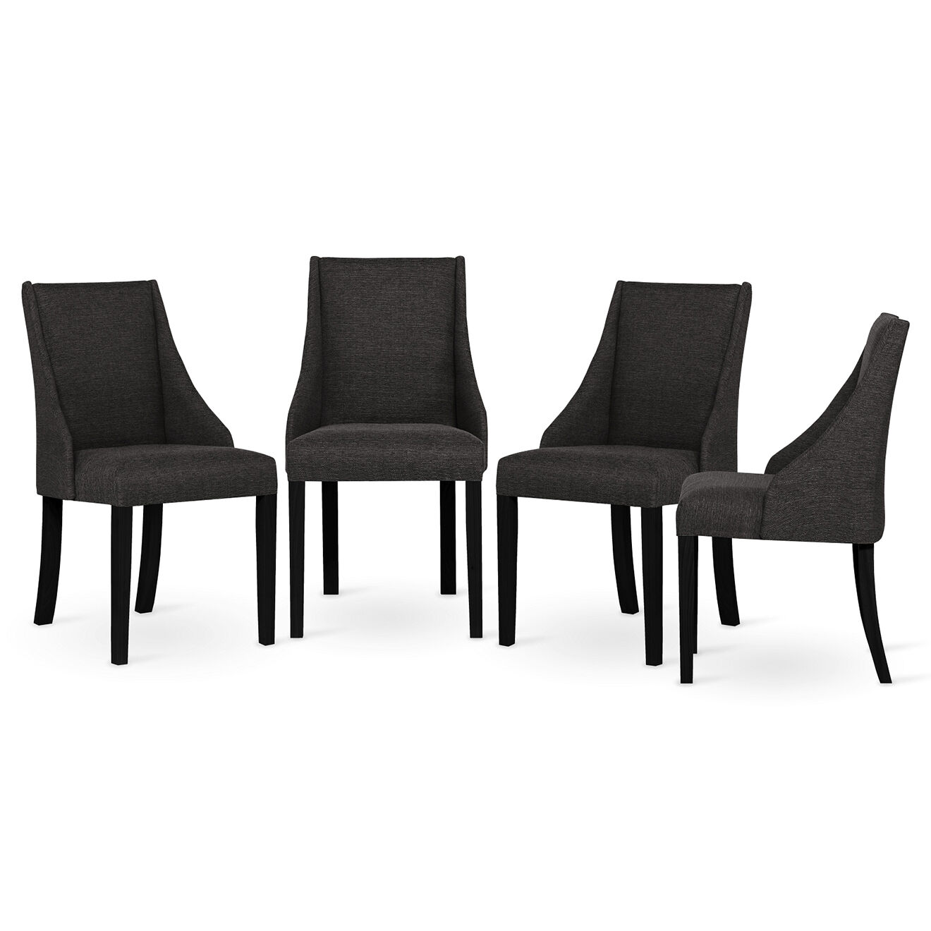 4 Chaises Absolu anthracite - 48x55x88 cm