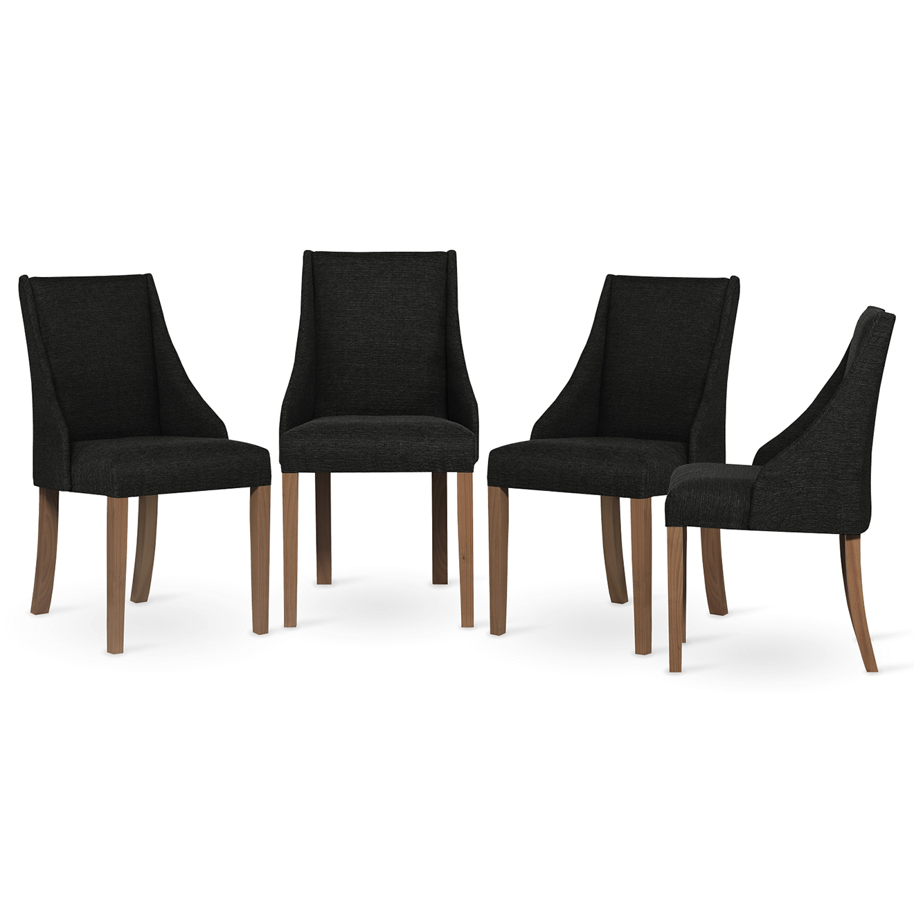 4 Chaises Absolu noires - 48x55x88 cm