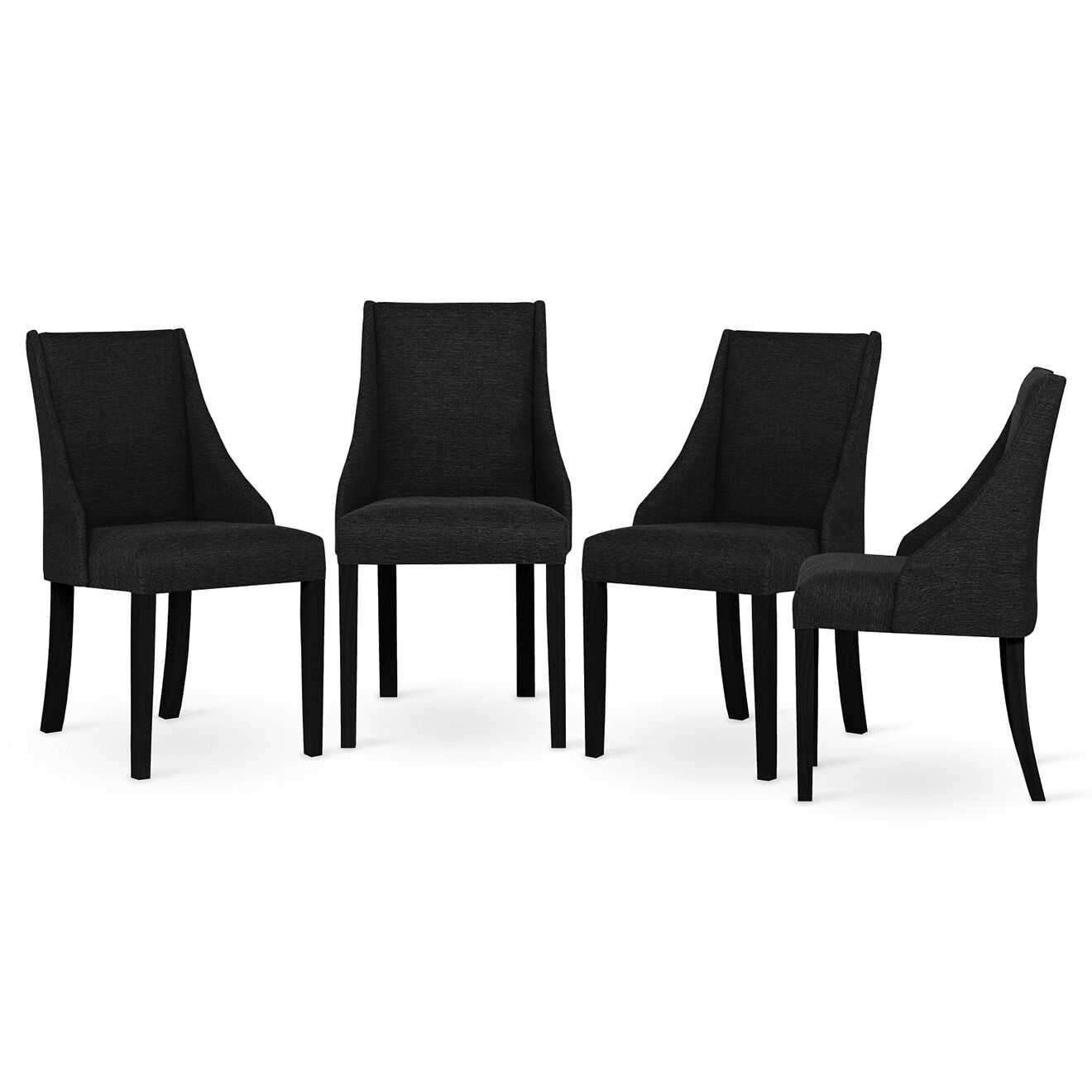 4 Chaises Absolu noires - 48x55x88 cm
