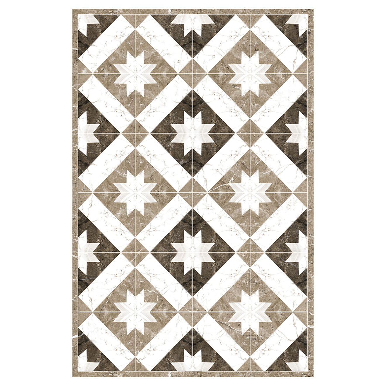 Tapis vinyle Sharifa taupe - 80x300 cm