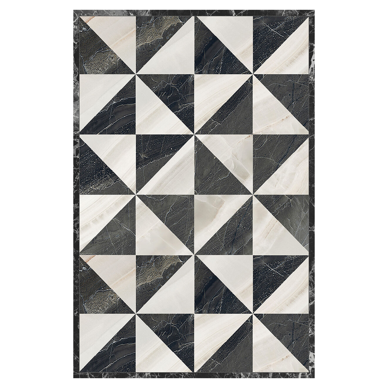 Tapis vinyle Omar noir/gris - 133x200 cm