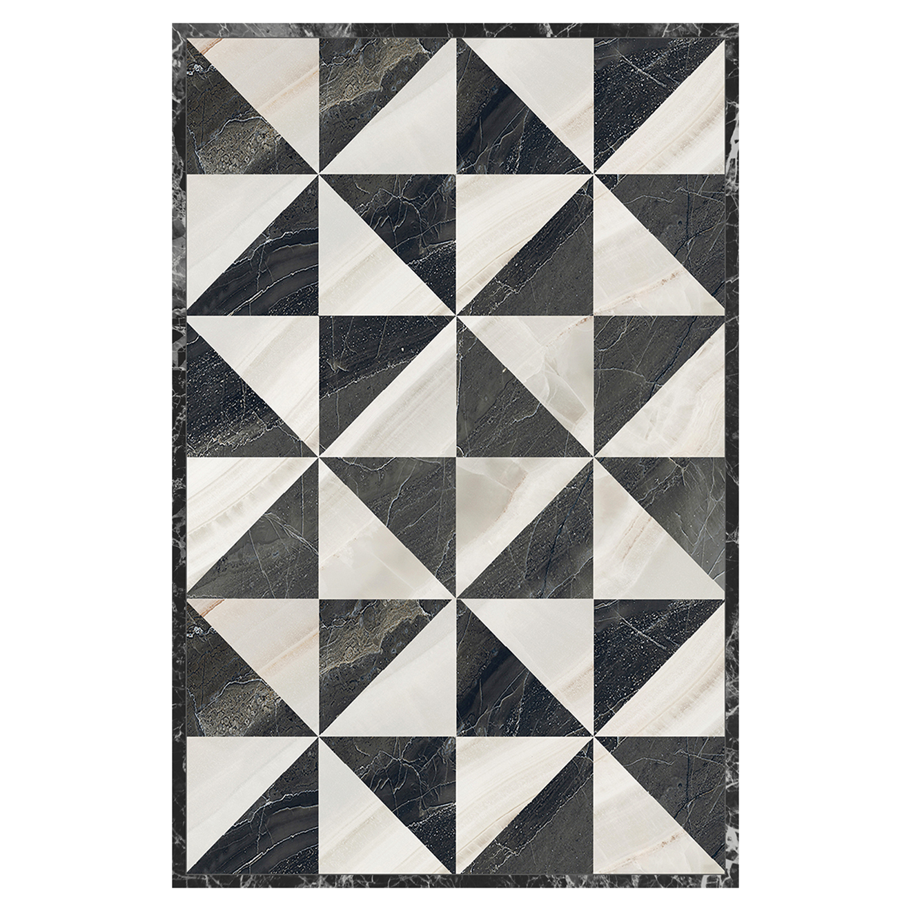 Tapis vinyle Omar noir/gris - 200x266 cm