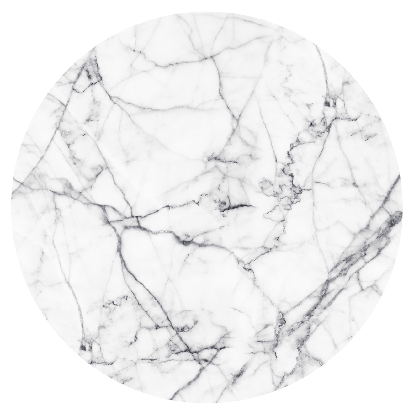 Tapis vinyle Universo marbré/blanc - D.100 cm