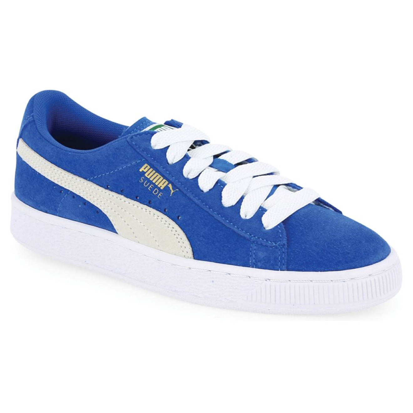 Baskets en Velours de Cuir Jr bleu/blanc