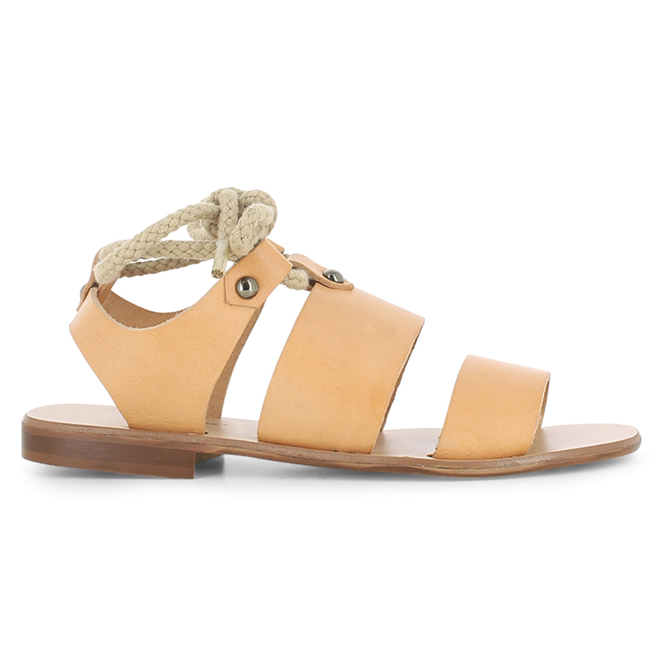 Sandales en Cuir Fauve nude