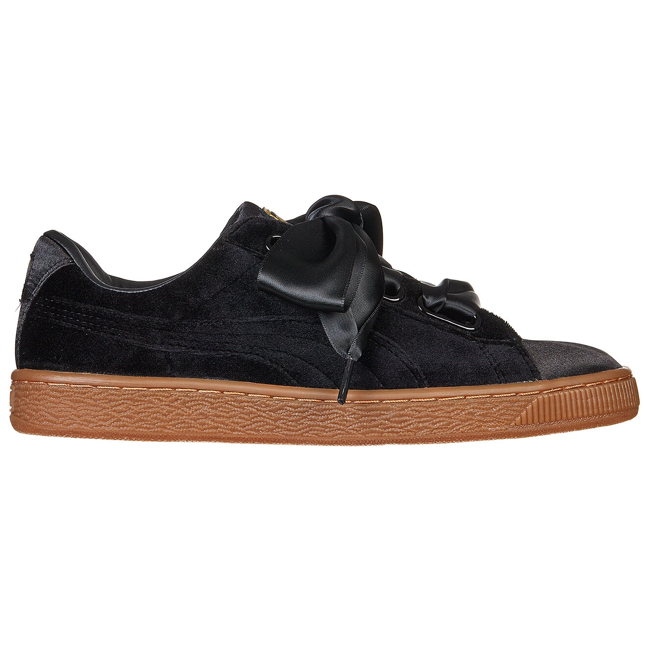 Baskets en Velours de Cuir Heart Velvet noires