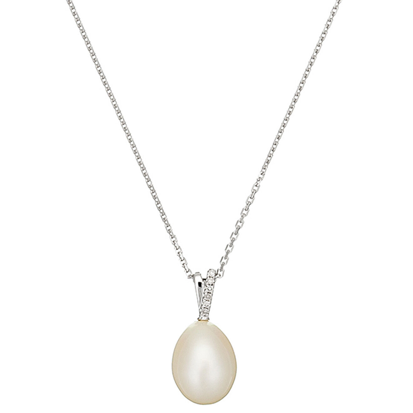 paris vendôme - pendentif & chaîne luliwa diamants 0.02 ct & perle or blanc