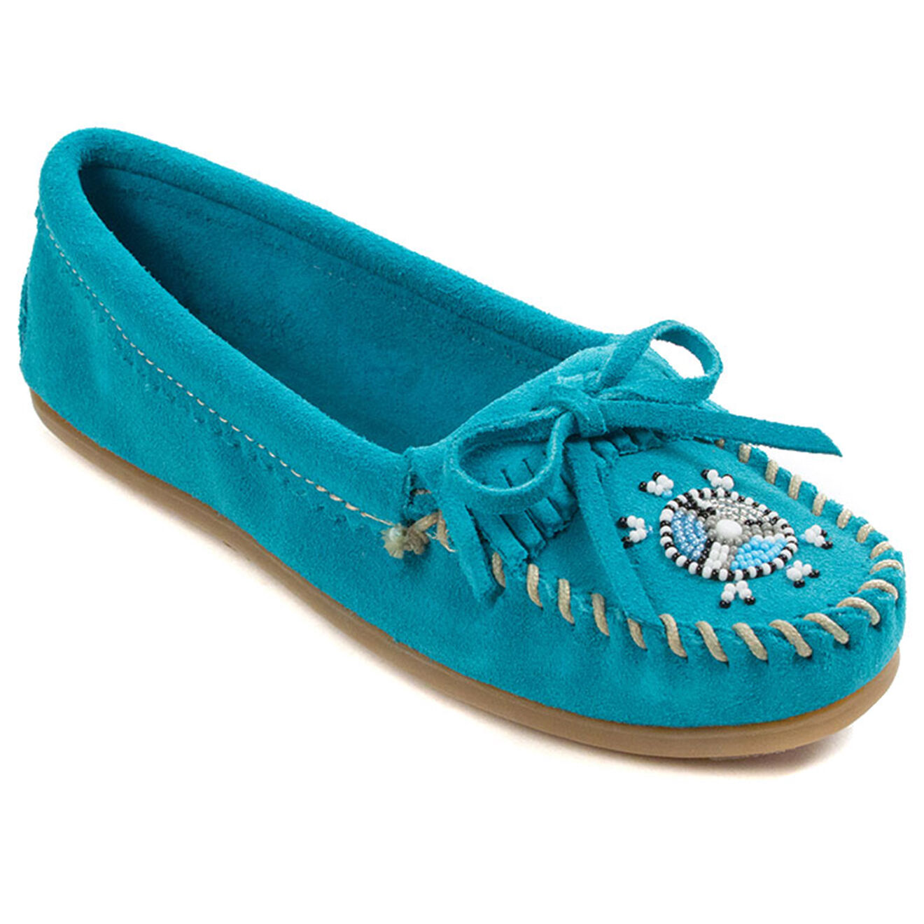 Mocassins en Velours de Cuir Me To We turquoise