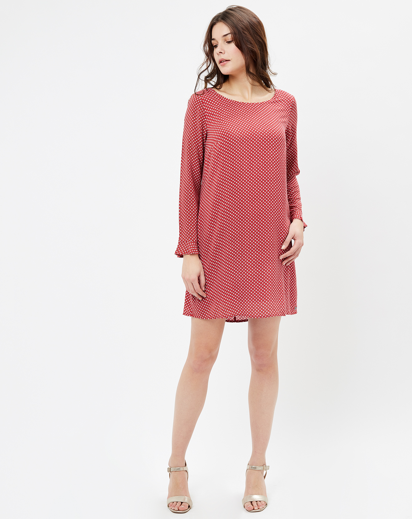 Robe Evasée avec imprimé rouge