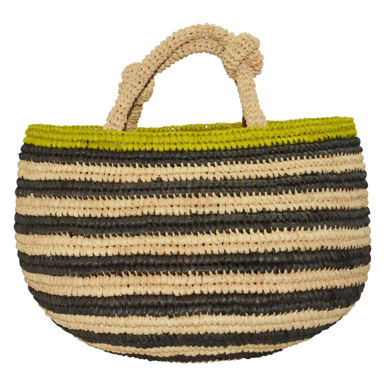 Panier Toure anthracite/beige/vert 34x35 cm