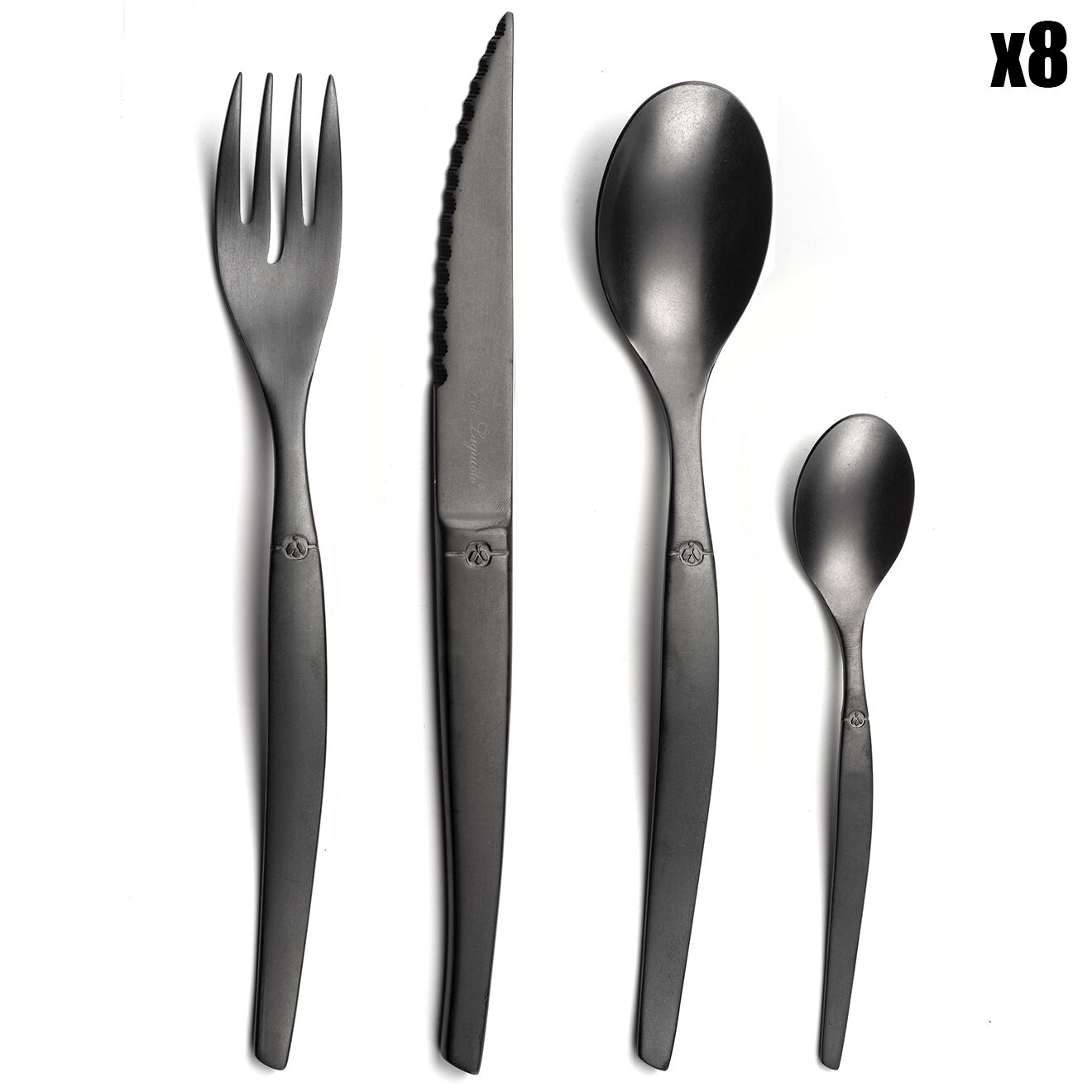 Ménagère de 32 pièces Jet Vintage noire