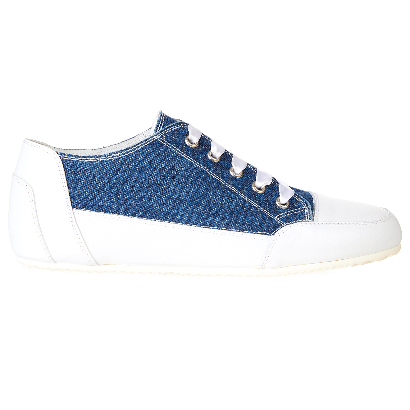 Baskets en Cuir et Toile Jokari jean/blanc