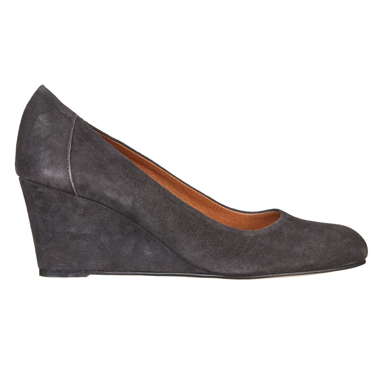 Escarpins compensées en Velours de Cuir Hilton grises - Talon 8 cm