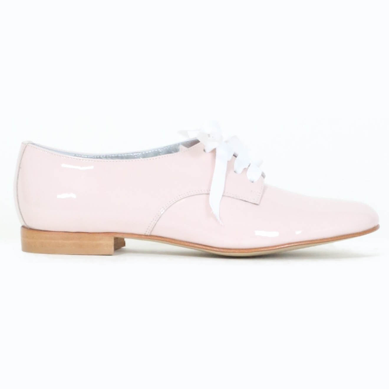 Derbies en Cuir verni rose pastel
