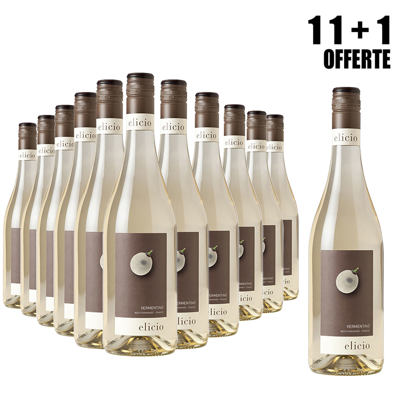Lot de 11 IGP Méditerranée Blanc Elicio 2018 Cascavel 75cl + 1 Offerte