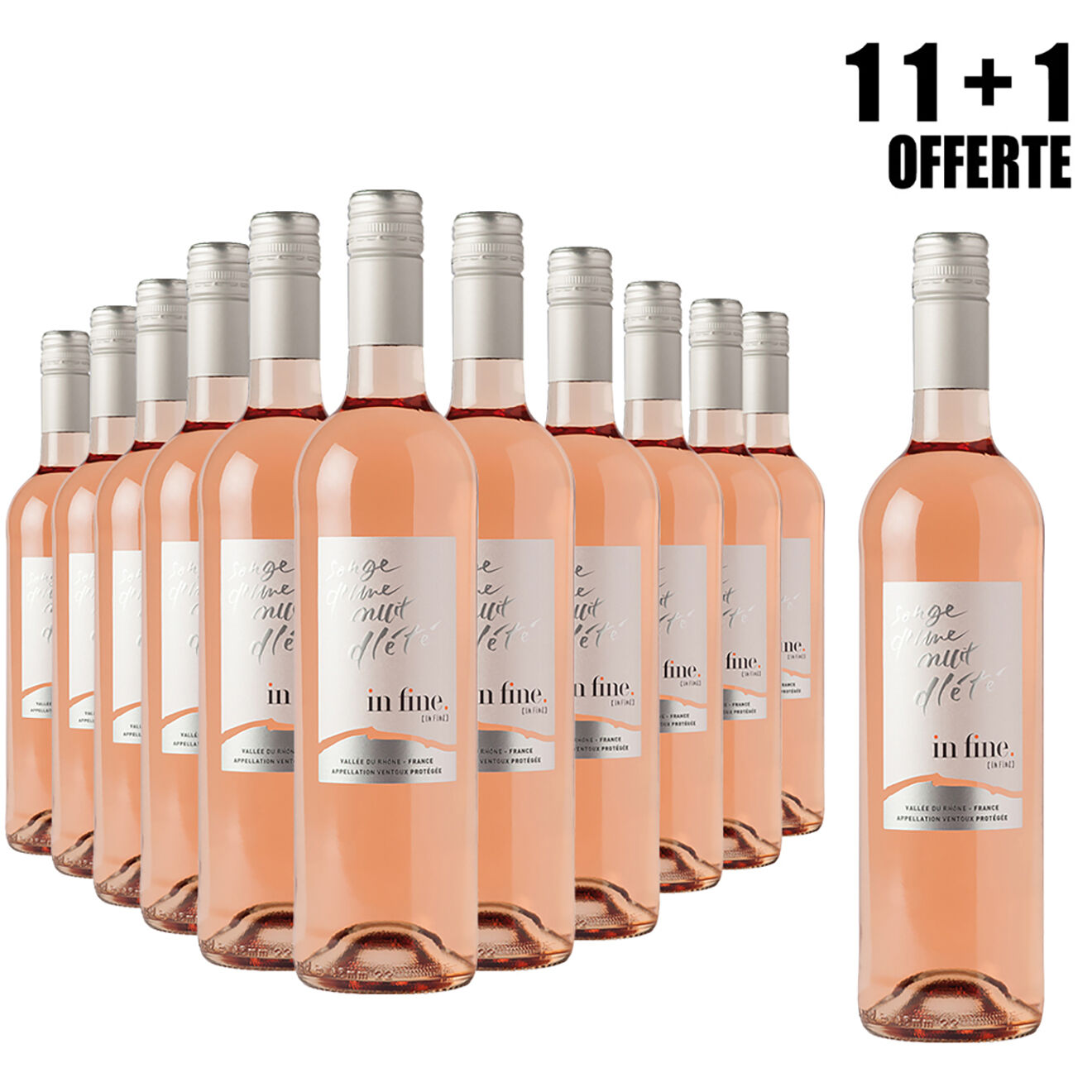 Lot de 11 Ventoux rosé 2018 Cascavel 75cl + 1 Offerte