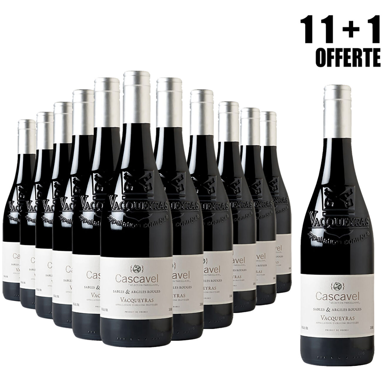 Lot de 11 Vacqueyras Sables & Argiles 2015 Cascavel 75cl + 1 Offerte